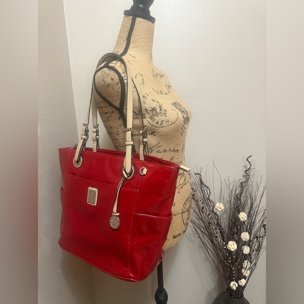 Grace Adele Red Patent Leather Tote Bag